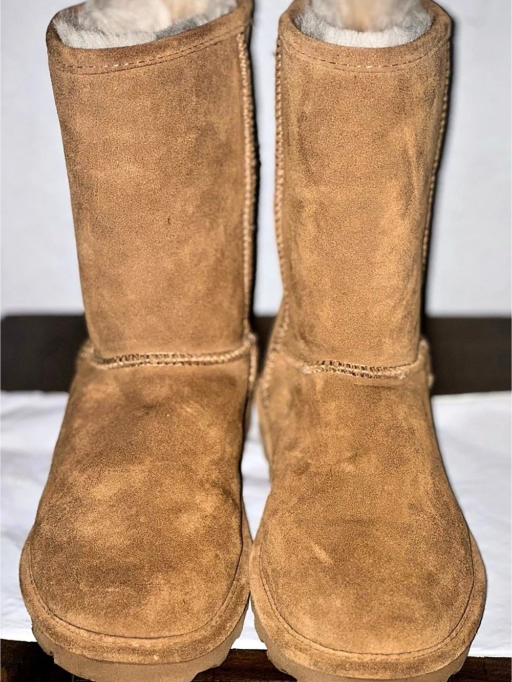 Bearpaw Emma Mid Calf Boots Brown Shearling-Lined
